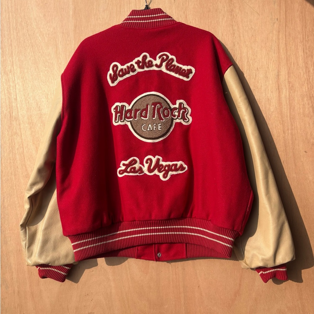 Hard Rock Cafe Red and Brown Jacket